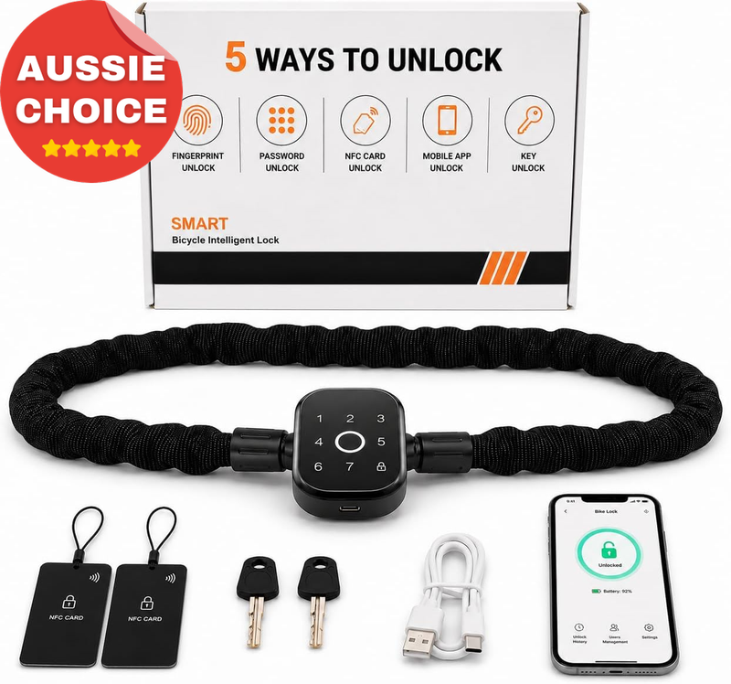 Smart Bike Lock Fingerprint App NFC Password Key Anti-Theft Bluetooth Security
