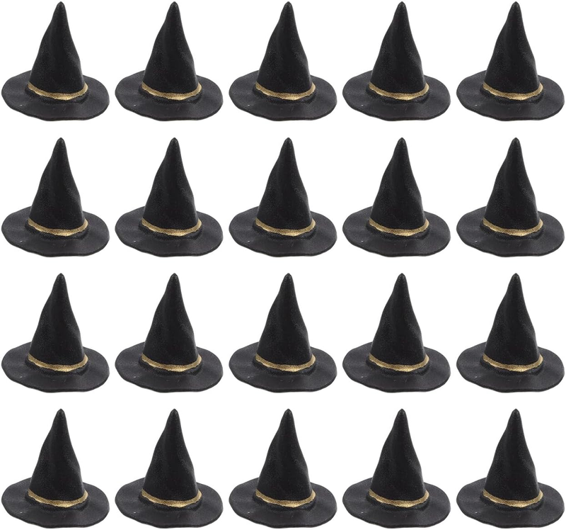 20 Stück Mini Hexenhüte Schwarz, 2,5 Cm Hexenhut Miniaturen