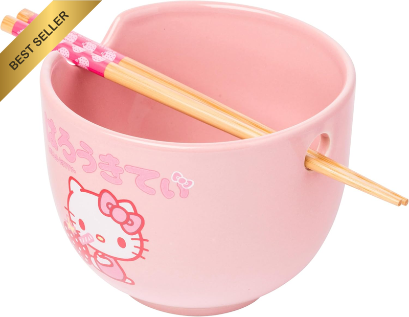 Sanrio Hello Kitty Strawberry Milk Japanese Character Ceramic Ramen Noodle Rice