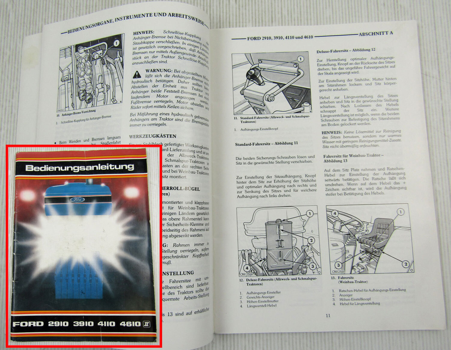Ford 2910 3910 4110 4610 Traktor Bedienungsanleitung Betriebsanleitung 1986