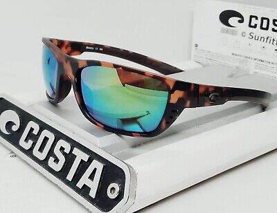 COSTA DEL MAR retro tortoise/green WHITETIP polarized 580P sunglasses NEW IN BOX