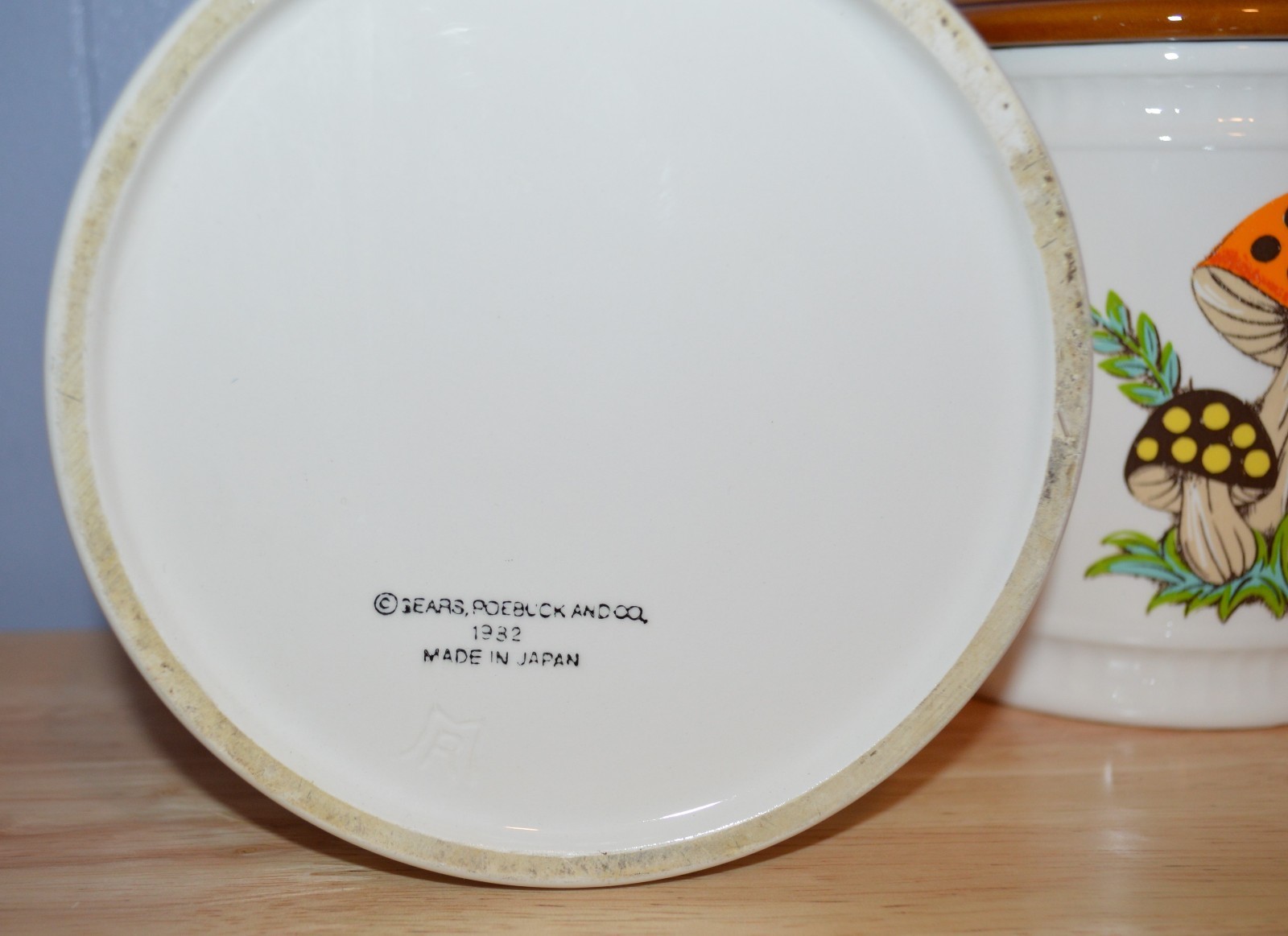 3 Merry Mushroom Sears Roebuck 1982 Kitchen Canister Set Lot Ceramic Retro 1982