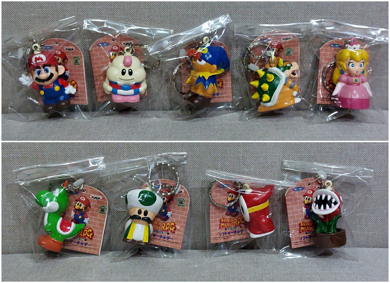 スーパーマリオRPG 1995 ソフトキーホルダー 7体セット スーパーマリオRPG 1995 ソフトキーホルダー 7体セット