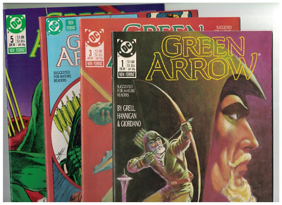 GREEN ARROW #1 #3 #4 #5 (LOT of FOUR) Mike Grell, NEW, Near Mint