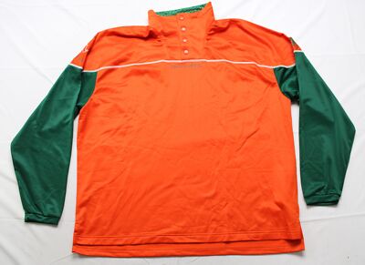 Miami Hurricanes Men's Adidas Knit Quarter Snap Jacket EJ1 Orange Size XL 