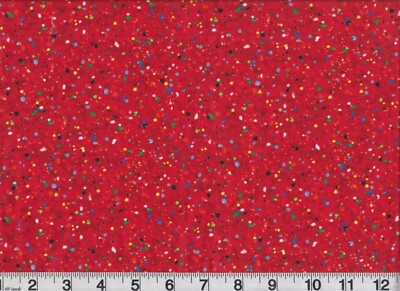 Speckles Fabric 27172-R Multi-Color Dots Specks on Red OOP Premium Cotton