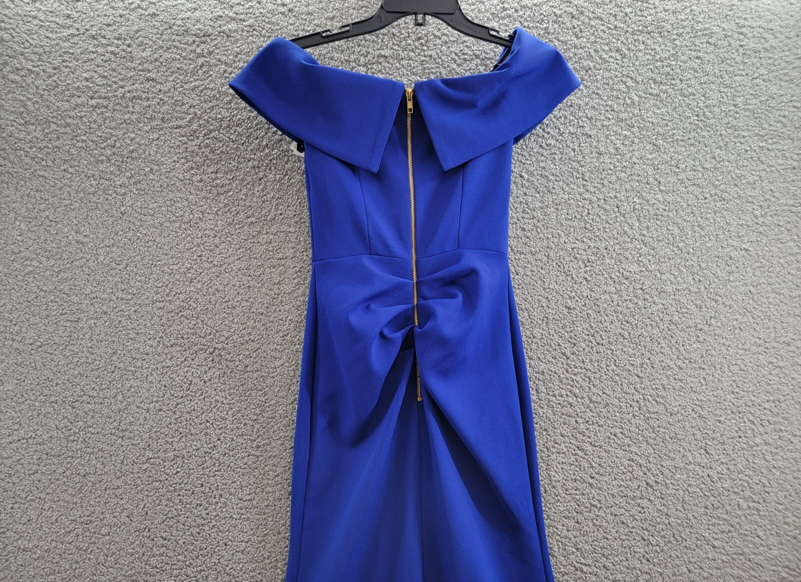 AQUA Formal Off-the-Shoulder Scuba Crepe Gown Women's 0 Marine Back Zip Closure - Picture 11 of 15