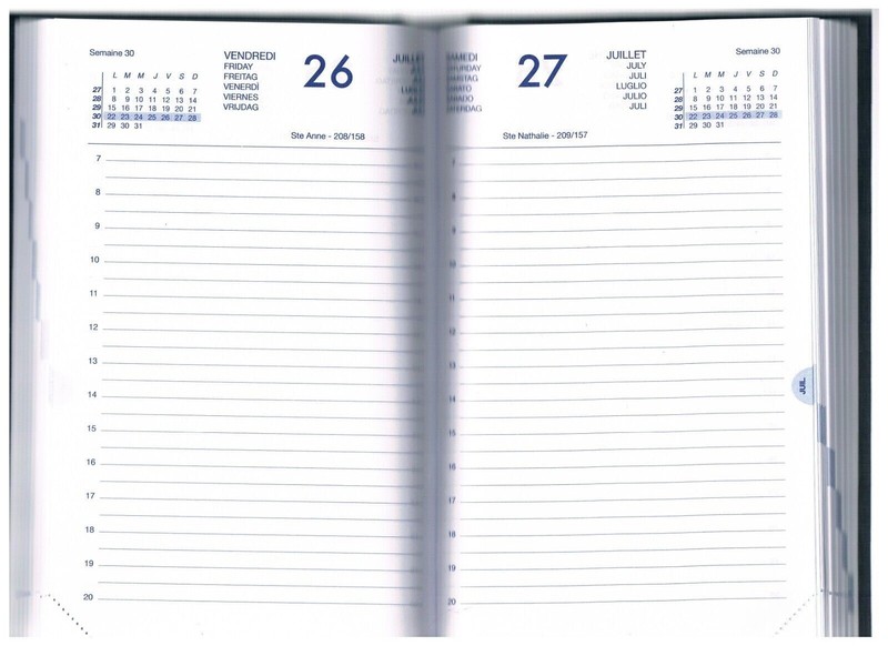 Lecas Agenda Euro/Cent 1 Jour , 140 X 220 Mm, 2025, Noir