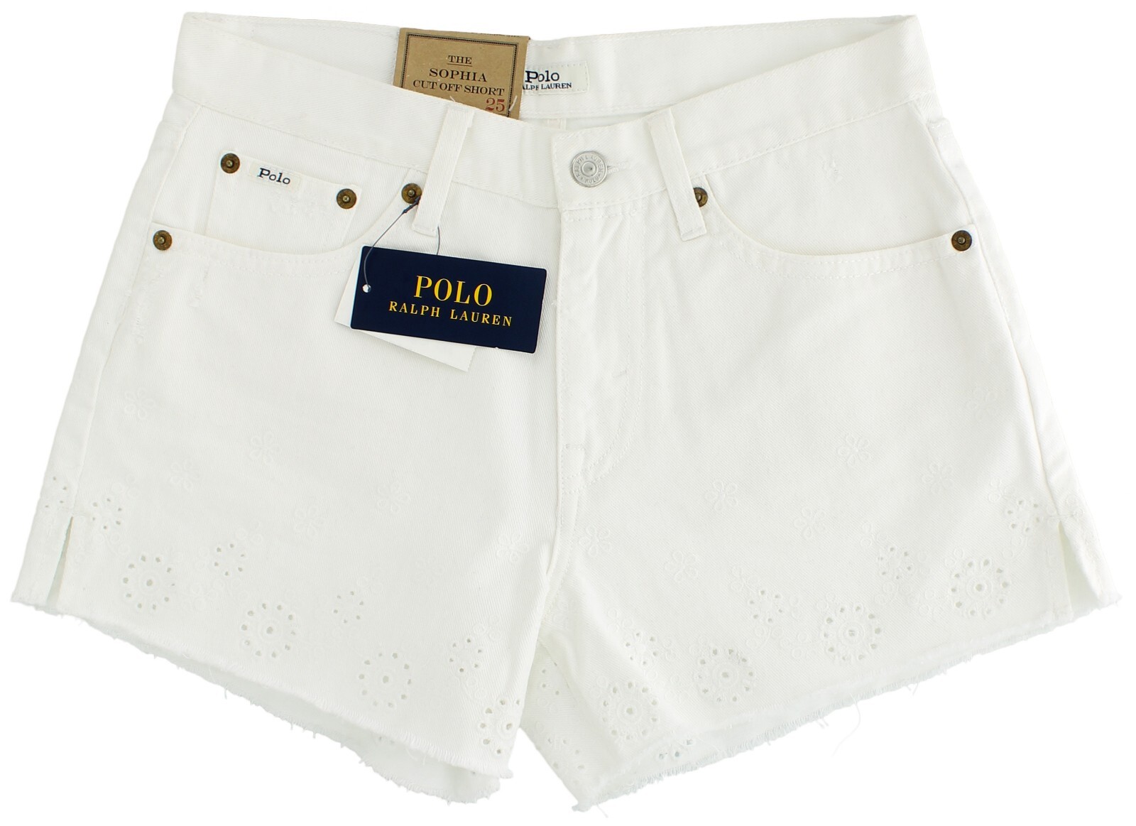 Polo Ralph Lauren Women's Shorts The Sophia Cut Off Short, Embroidered  Eyelets | eBay