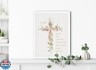 TwoDays Baptism Gifts for Girl, Floral Bible Verse Cross Christening Wall Art for Kids Christian Confirmation Keepsake, First Communion Party Decor for Boys (8