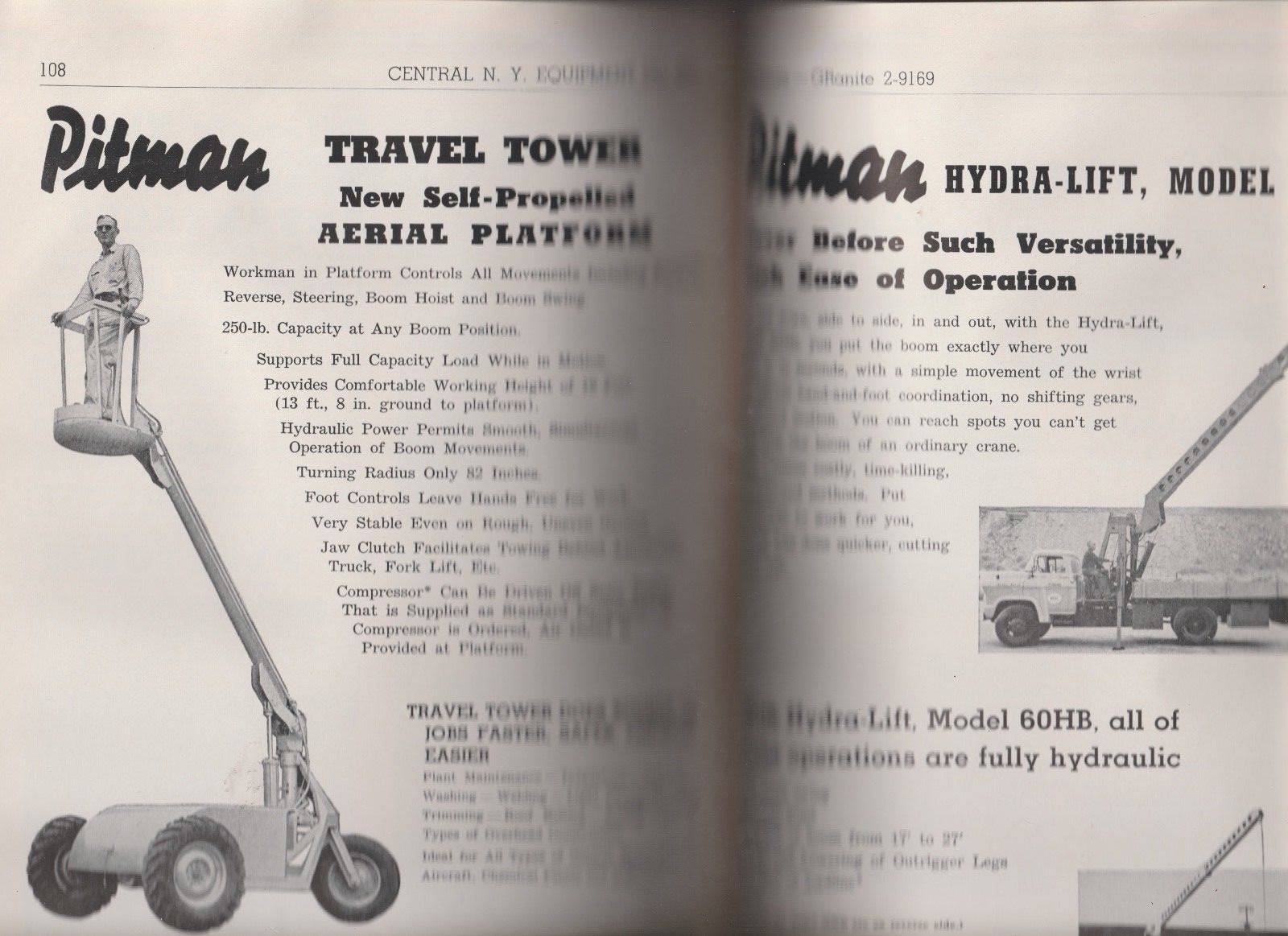 CNY Central New York Company Equipment Catalog Construction Vintage 1960