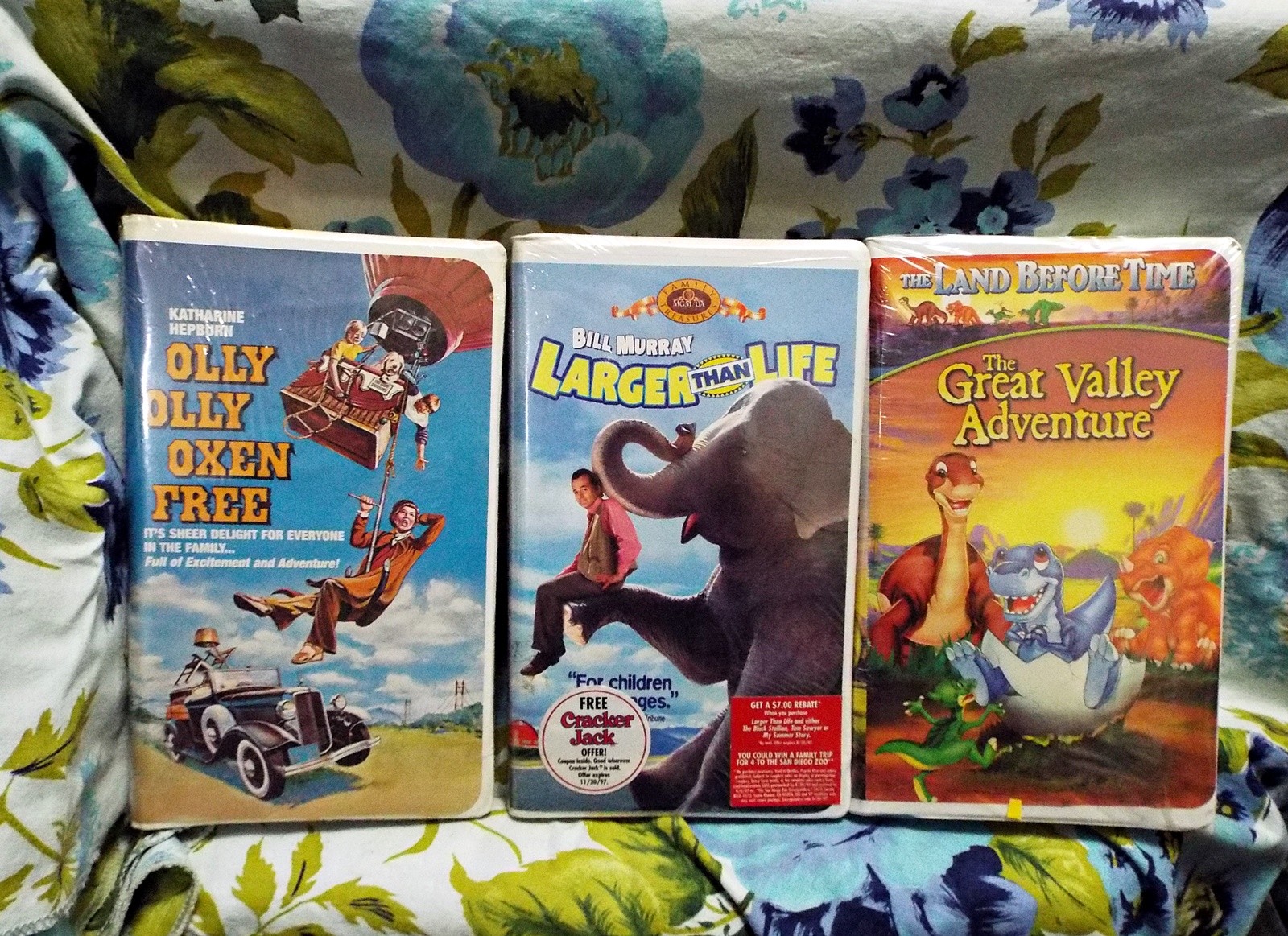 5  New Childrens  VHS Wizard of Oz Great Valley Adventure Larger Than Life More