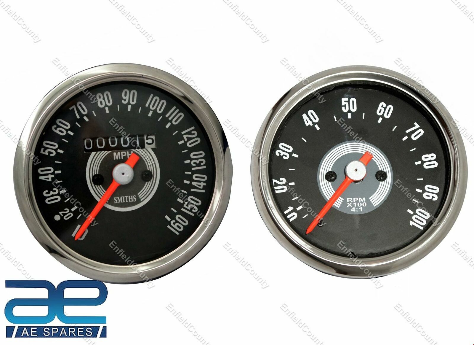 Pair Smiths Replica 160 Mph Speedometer 100 RPM Techometer For Triumph