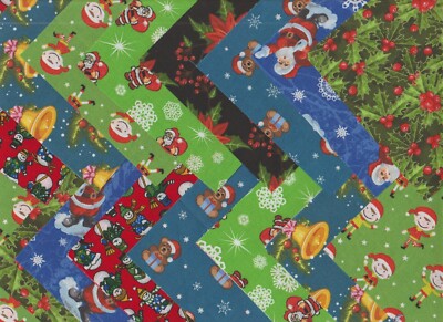 Christmas Cotton Fabric Decor Charm Pack Lot 100 5'' SQUARES Quilting Pre-Cut