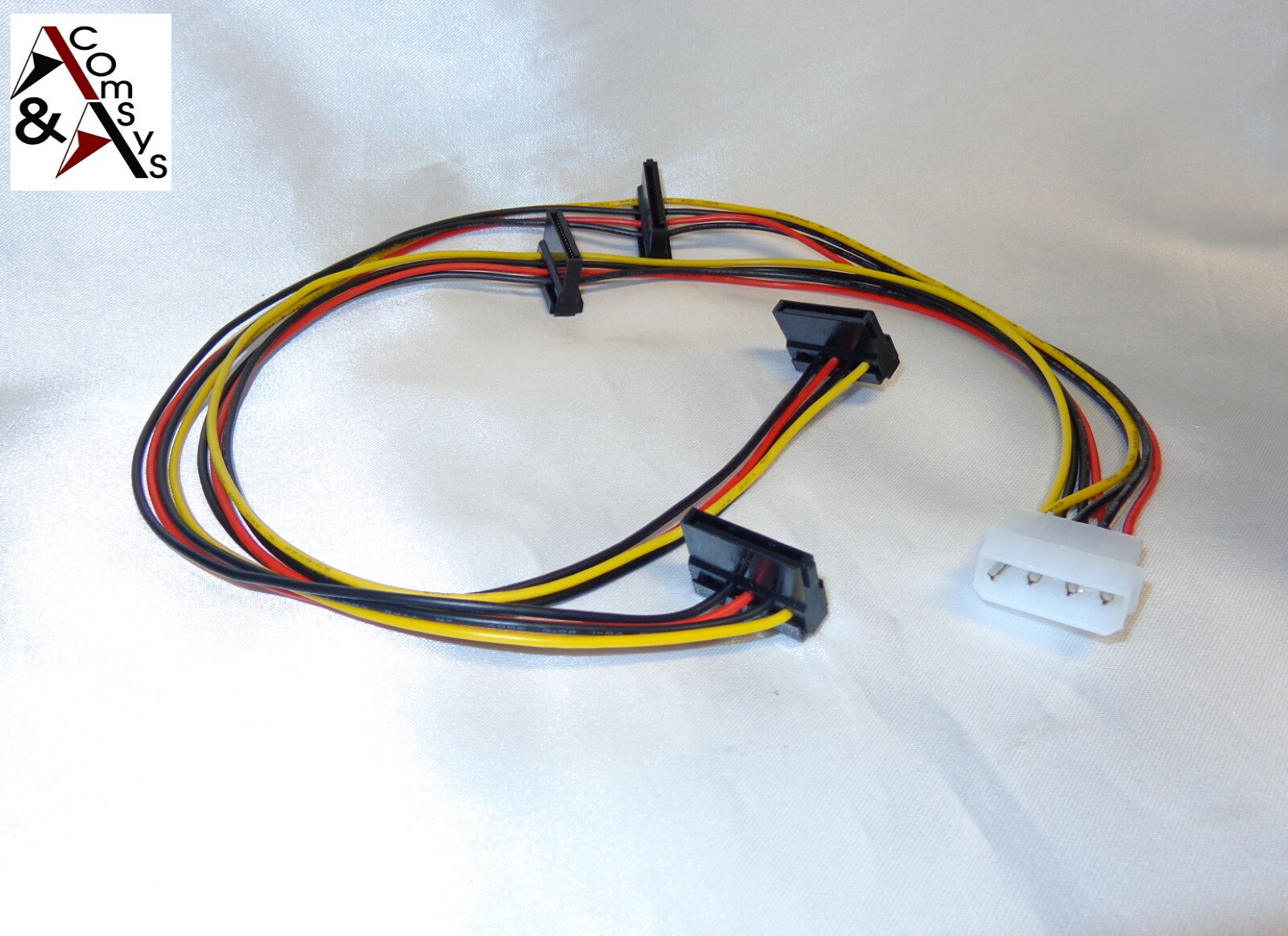 50cm Strom Kabel Adapter IDE Molex 4Pin auf 4x SATA 15Pin für Festplatte