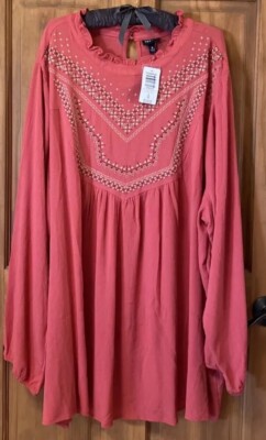 TORRID BLOUSE TOP SHIRT LONG SLEEVE TOP 5 5X 5XL 28 NEW