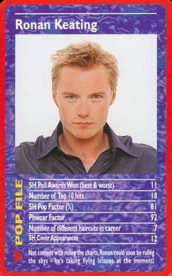 Ronan Keating, Boyzone - Smash Hits! Popstars 2001 Top Trumps Card
