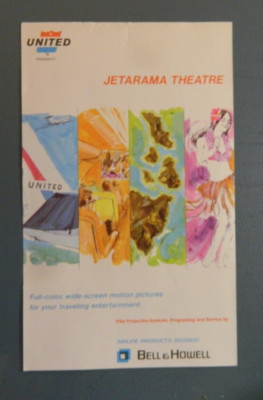 1970 United Air Lines Jetarama Theatre Wide Screen Flyer