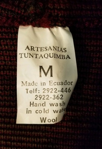 VTG Artesanias Tuntaquimba Wolf Paw Alpaca Wool Jacket Zip Up Hoody Dreamcatcher