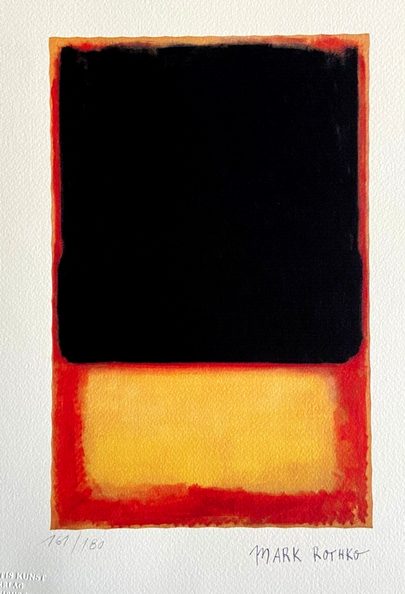 Mark Rothko Lithograph COA Signed Op Numbered In Pencil