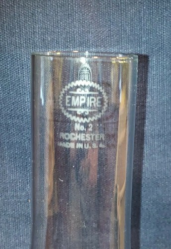 Vintage Empire No.2 Rochester Glass Oil/Kerosene Lamp Chimney 9 7/8