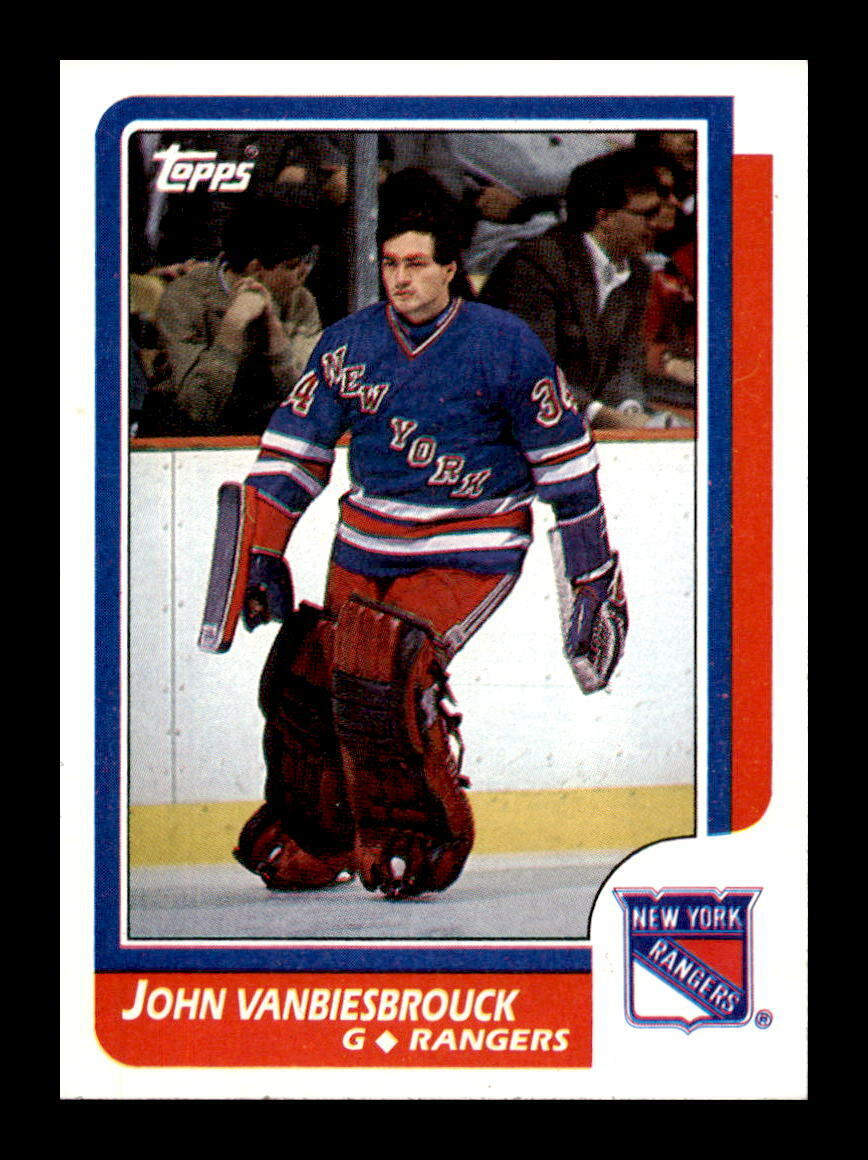 1986-87 Topps John Vanbiesbrouck #9 Rookie Card RC New York Rangers Set Break. rookie card picture