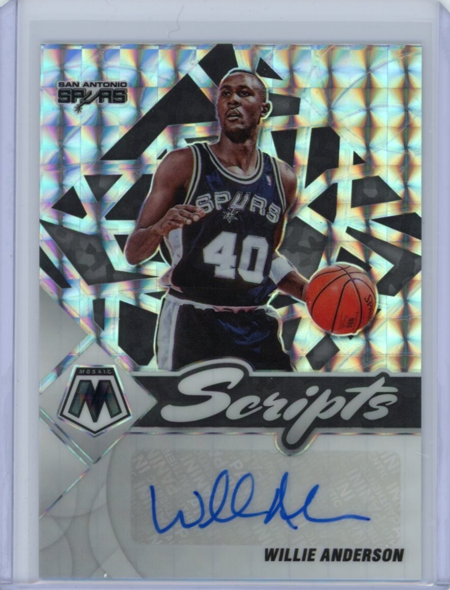 2021-22 Mosaic Willie Anderson Scripts Autograph Prizm - San