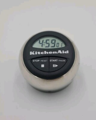 Kitchen Aid Black Chrome Kitchenaid Cooking Digital Timer Alarm Tested & Works