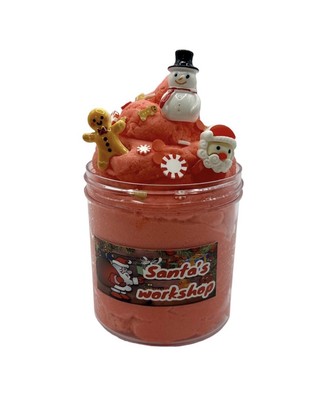 Santa's Workshop Scented Christmas Cloud Dough Slime Pink Red Gingerbread Man