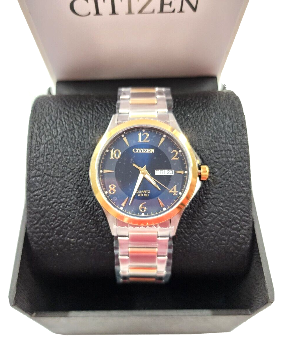 **NEW** Citizen Men's Watch 1502-S117933 Quartz Two Tone SS Blue Dial 41mm **NEW** Citizen Men's Watch 1502-S117933 Quartz Two Tone SS Blue Dial 41mm