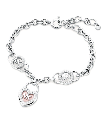 Michael Kors MKC1557A6040 .925 STERLING SILVER MOP Heart Lock Line