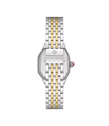 Pre-owned Michele Meggie Two-tone Mother Of Pearl Diamond Dial Watch Mww33b000009