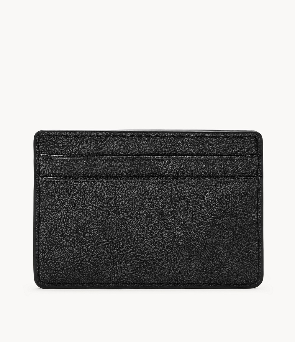 Fossil - Мужской тонкий футляр для карточек из натуральной кожи Steven, минималистичный, сланцево-черный