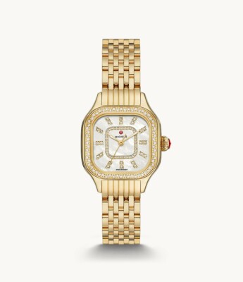 Michele Meggie Gold Diamond Stainless Steel Watch - MWW33B000003