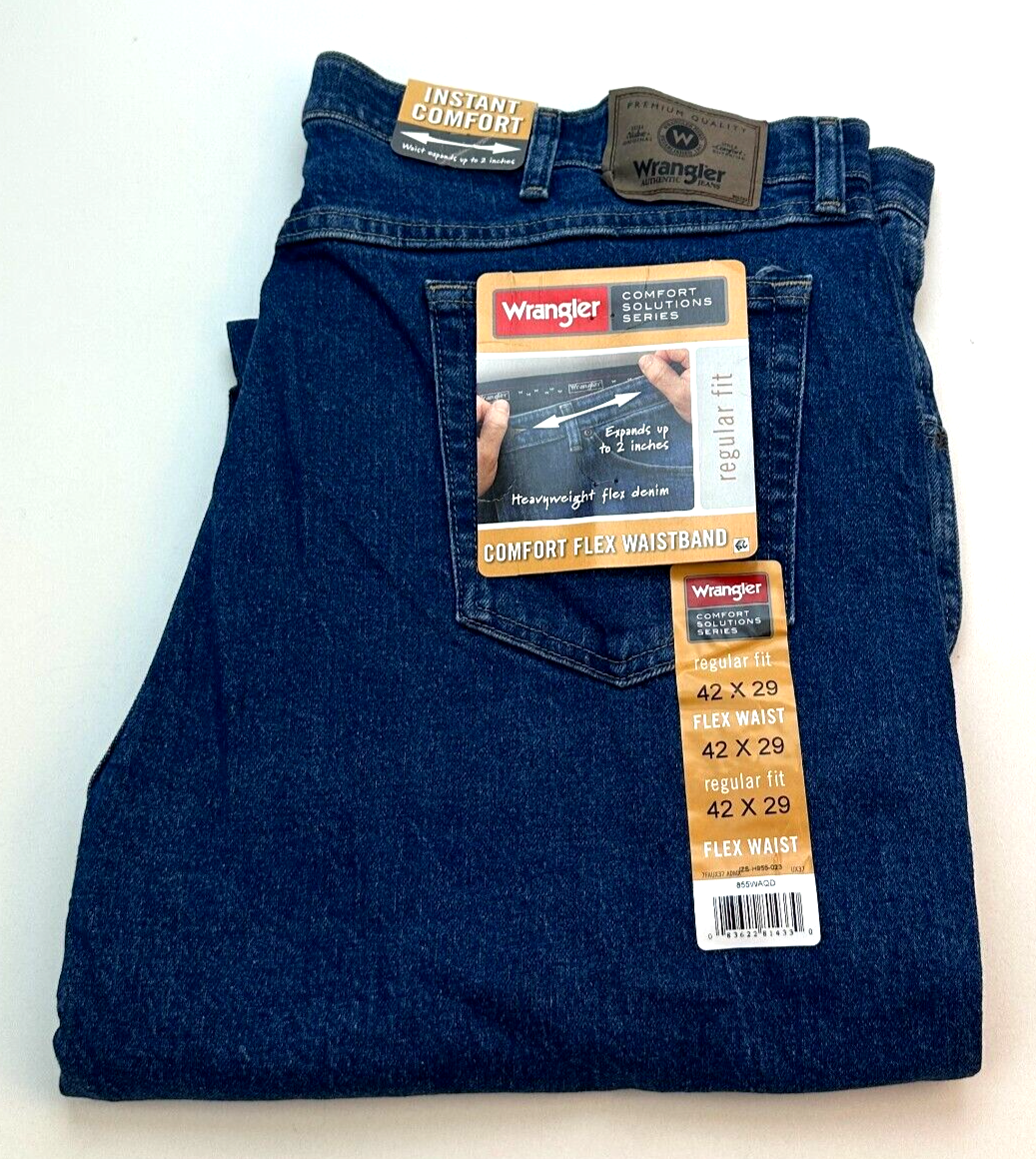 Wrangler Premium Quality Regular Fit Heavyweight Mens Jeans W42 L29 Flex Denim