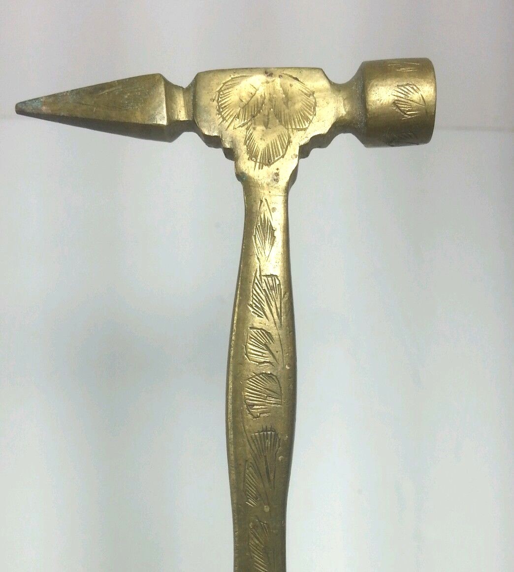 Solid Brass Bottle Opener Ice Pick Hammer Made In India 12 J Man Cave