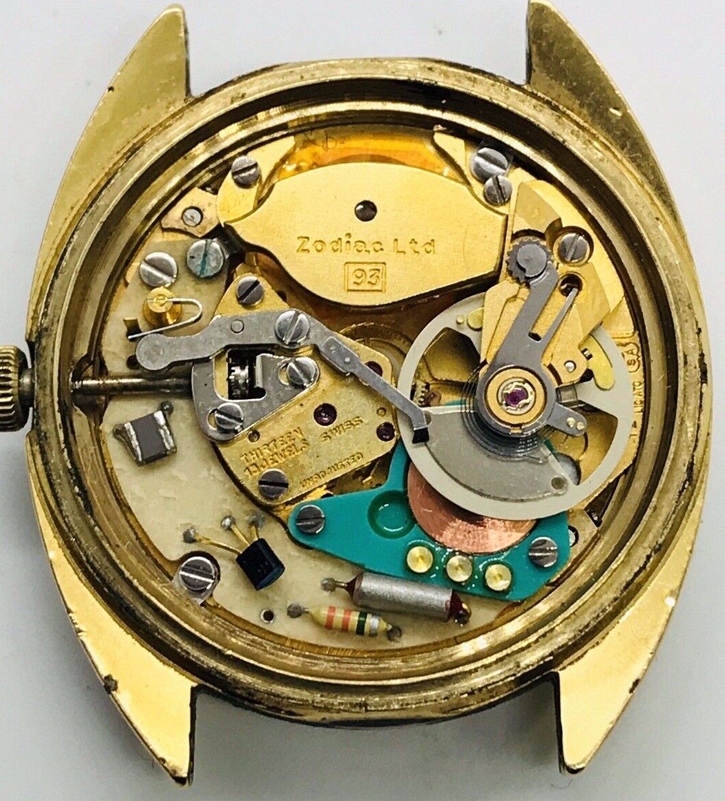 Vintage Mens Zodiac Electronic 93 Spacetronic 13 Jewels Watch Parts / Repair