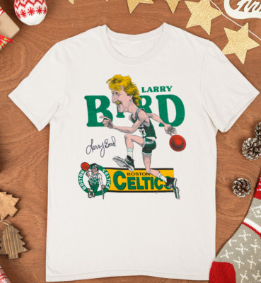 Larry Bird Vintage 1980s Boston Black Men S-234XL T-shirt NG2365