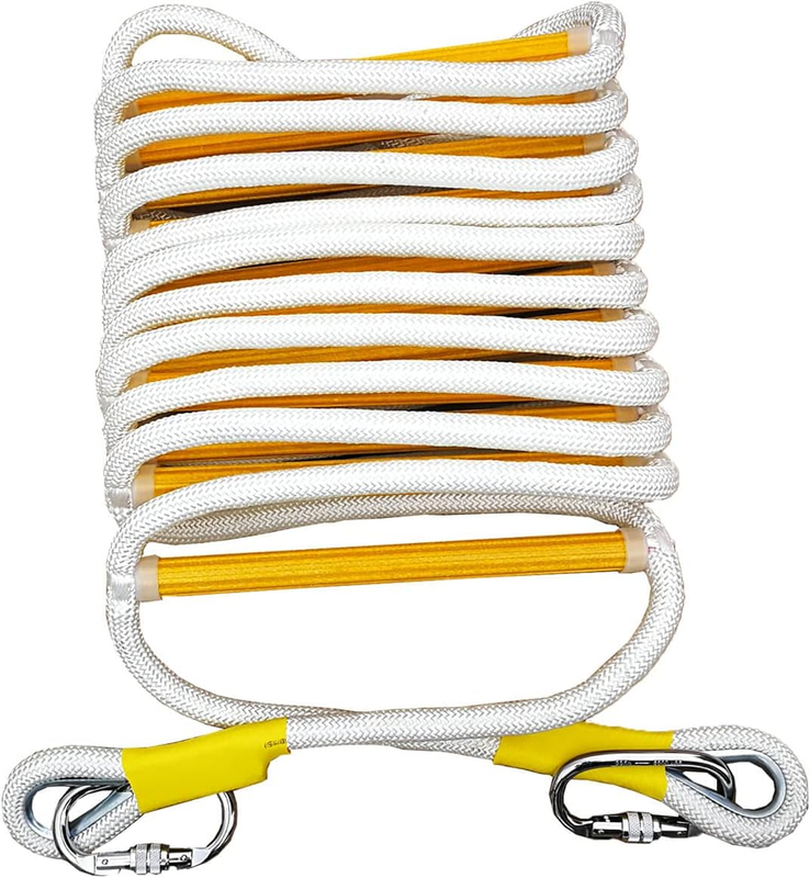 Fire Escape Ladder with Sturdy Carabiners - Rope Ladder, Emergency Escape Ladder