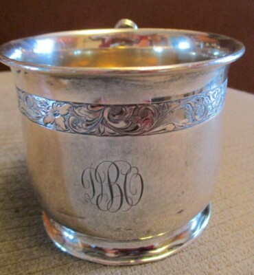 Engraved Pewter Georgian Teddy Bell Cup personalised christening gift for kids