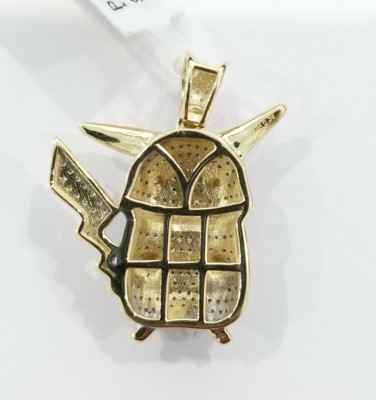 Pre-owned Pokémon 10k Yellow Gold Real Diamond Pikachu Original  Pendant Charm Anime