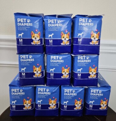 120 Pack Dog Diapers, Disposable Male Pet Diaper, Tight & High Absorption Size M