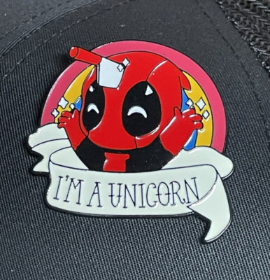 Deadpool I'm A Unicorn Enamel Pin - Chibi Deadpool Pin