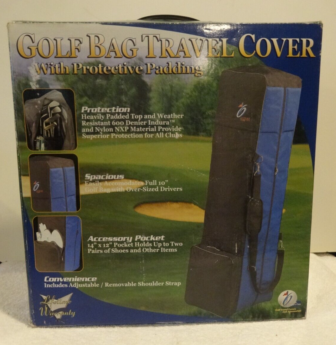NEW in box Golf Bag Travel Cover with Protective Padding - Generic