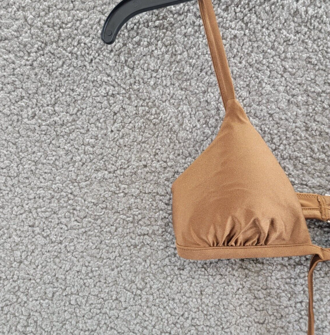 Simkhai Harlen Tie Front Bikini Top Women's XS Bronze Solid Back Clasp Closure - Picture 3 of 13