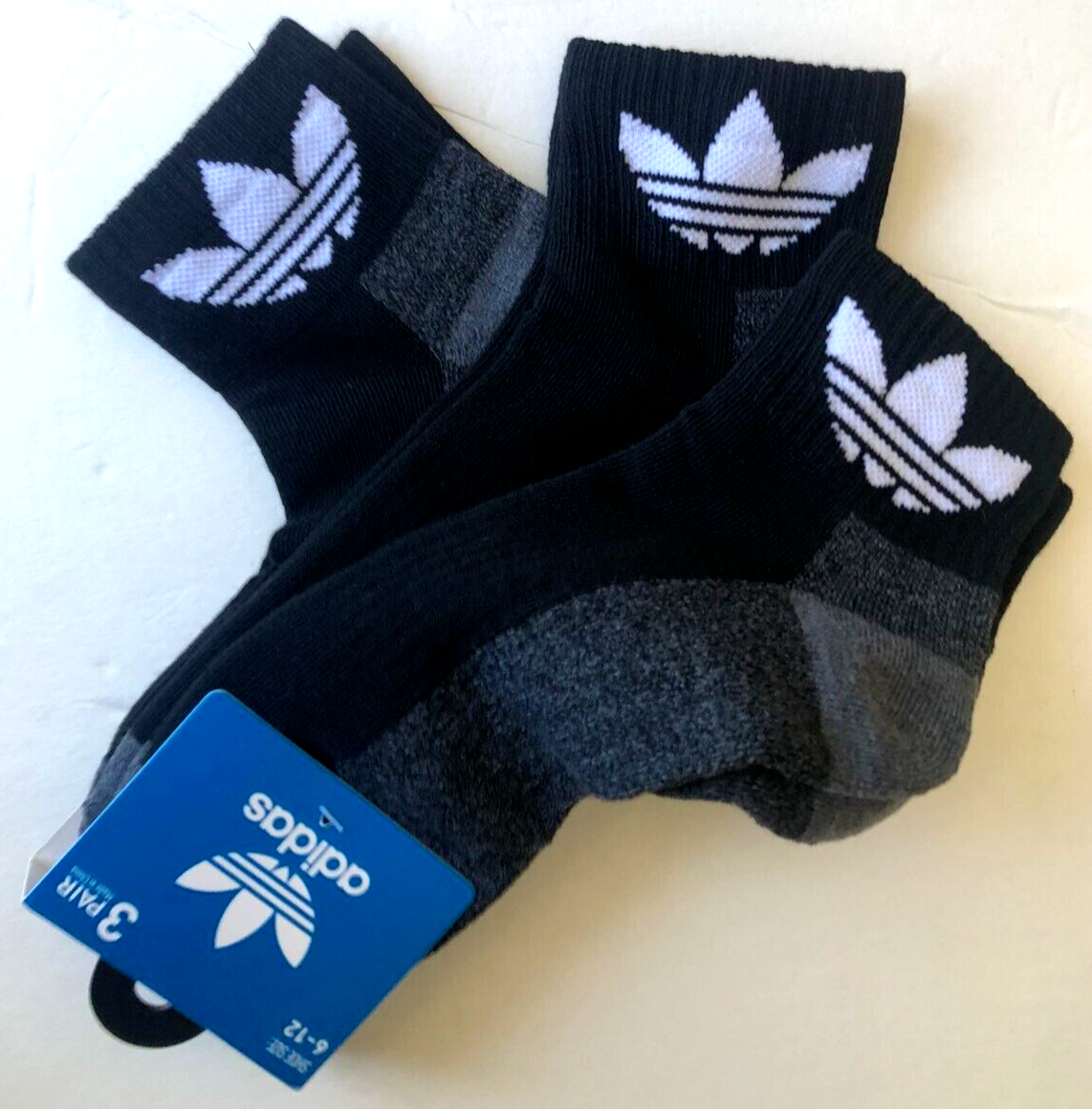S 3 Pack Large Black Ribbed Cuff