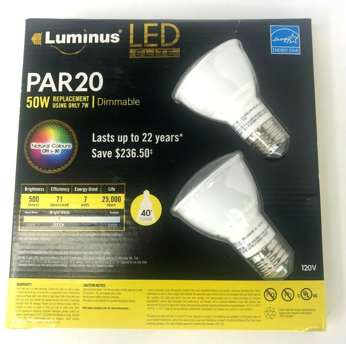 Dimmable Par20 - Bright White - Pack Of 2