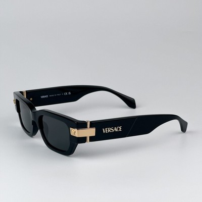 Pre-owned Versace 0ve4465f-gb1/87 Black Sunglasses In Gray