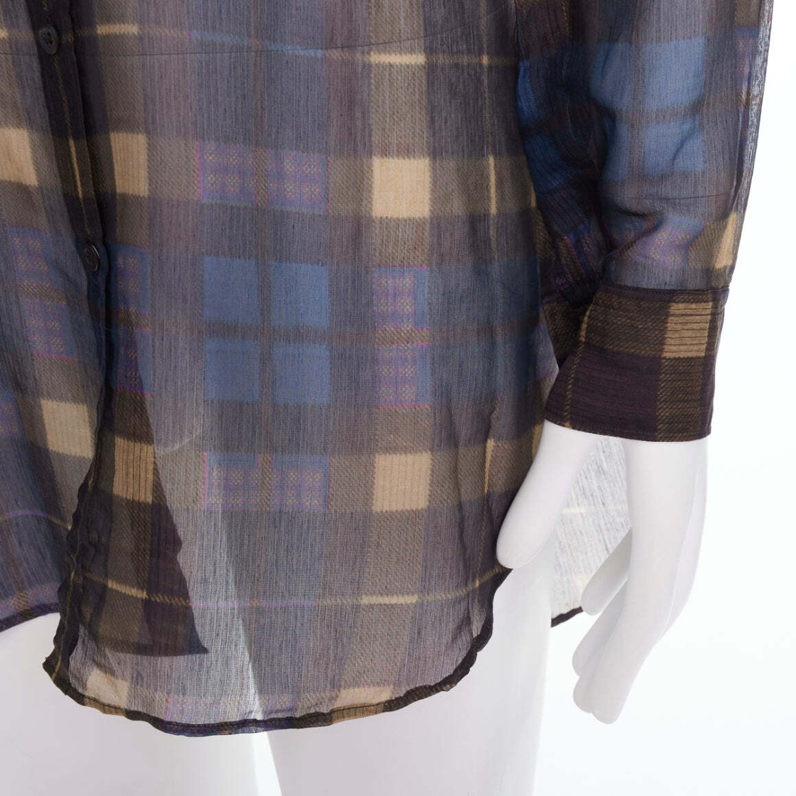 トップス dries van noten check shirt Blue Check Shirt by Dries Van Noten on Sale