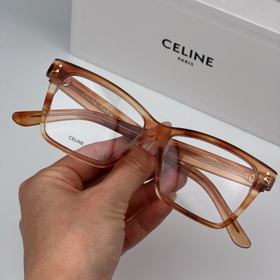NEW Celine CL50023F 056 Flamed Orange Havana Butterfly Women Eyeglasses
